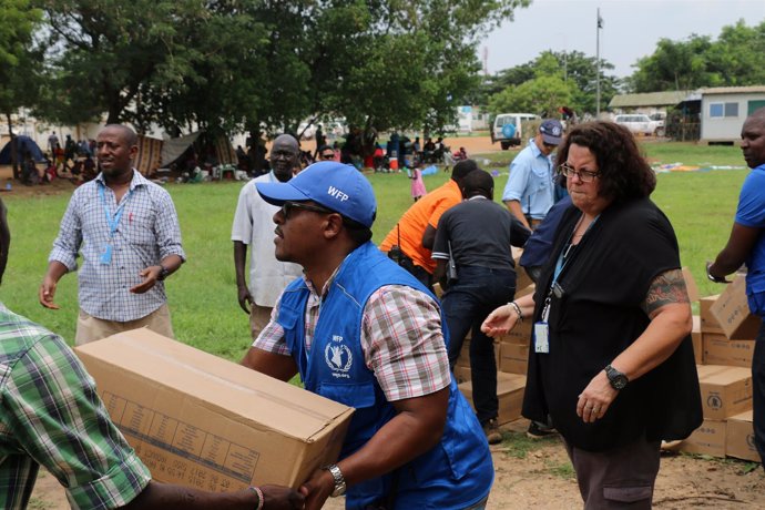 Reparto de ayuda humanitaria en Sudán del Sur