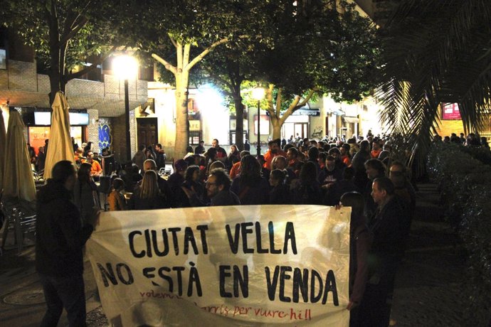 Una de las pancartas de la protesta