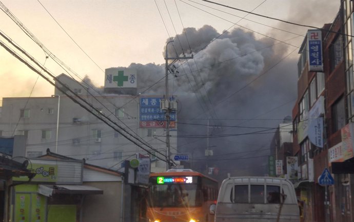 Incendio en un hospital de Miryang (Corea del Sur)