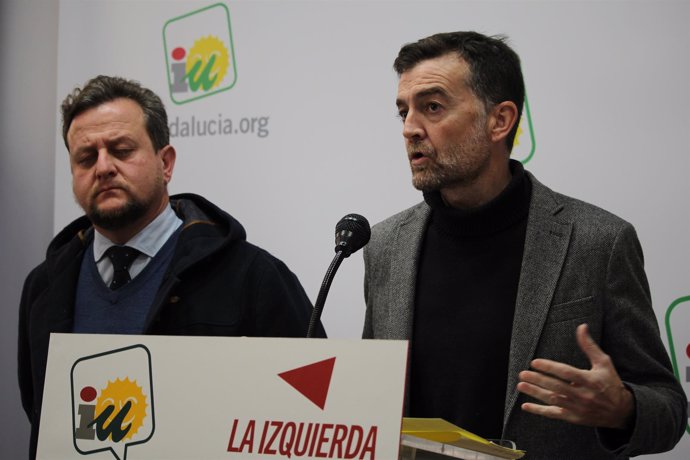 El líder andaluz de IU, Antonio Maíllo, en rueda de prensa