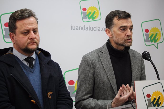 El coordinador general de IULV-CA, Antonio Maíllo, en rueda de prensa