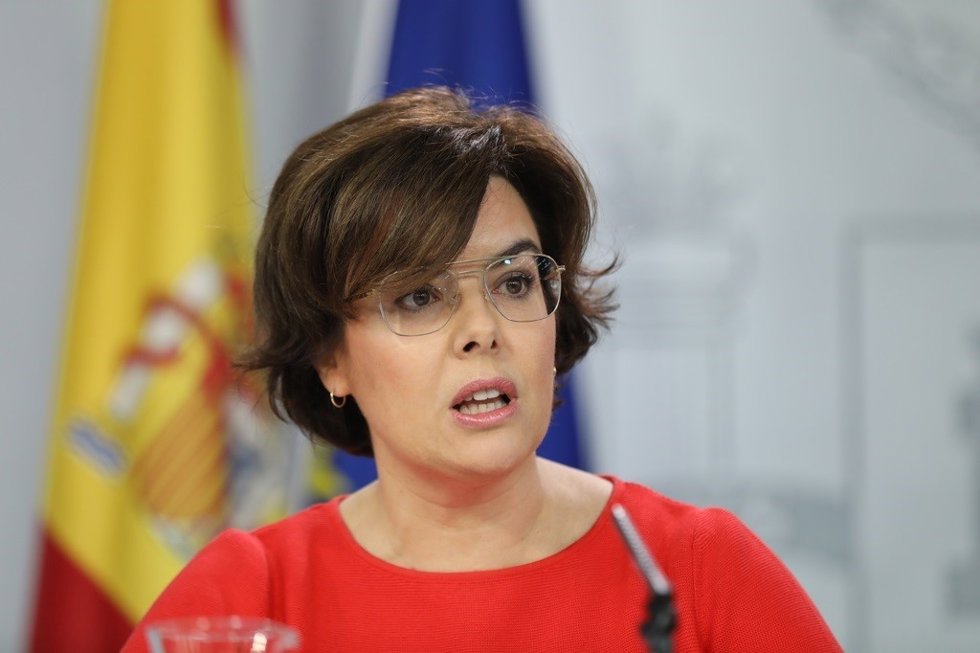 Rueda de prensa de Santamaría tras el Consejo de Ministros