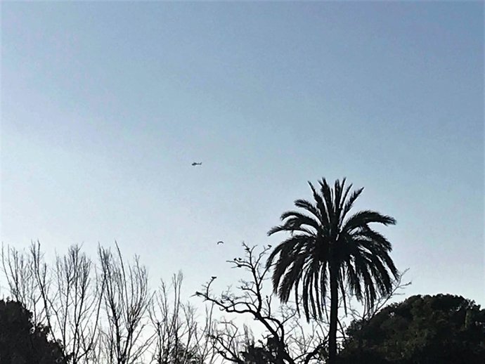 Helicòpter sobrevola el Parlament