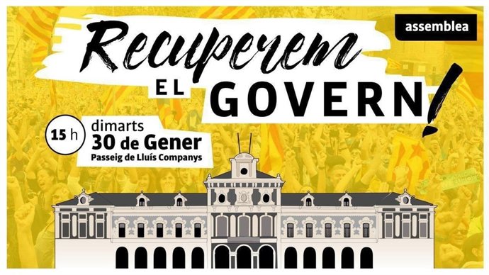 Cartell de la concentració 'Recuperem el Govern' convocada per l'ANC