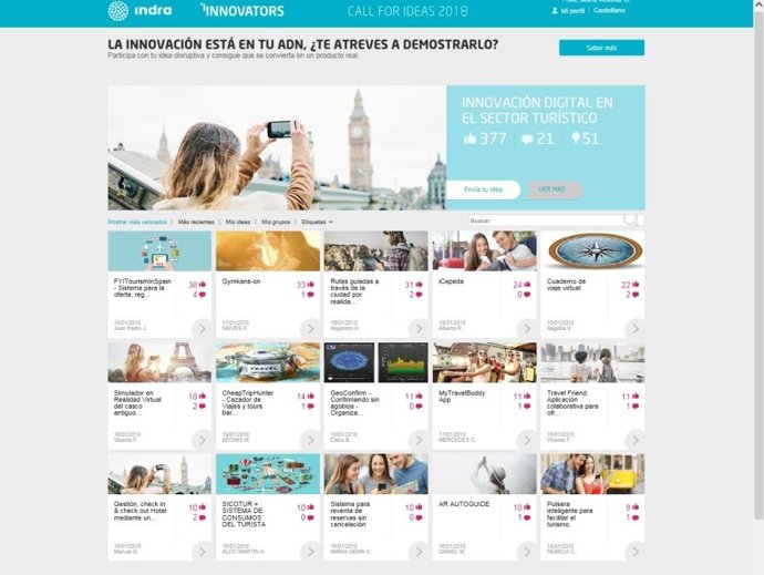 Plataforma Innovators de Indra