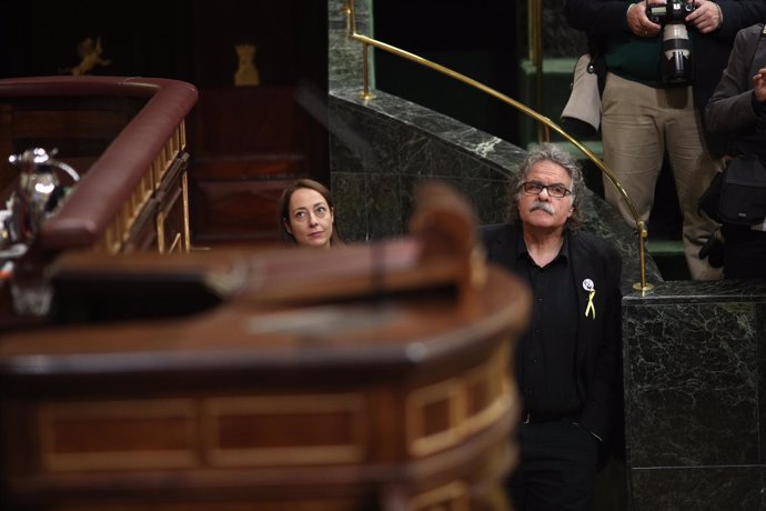 Joan Tarda en la sesión de control en el Congreso