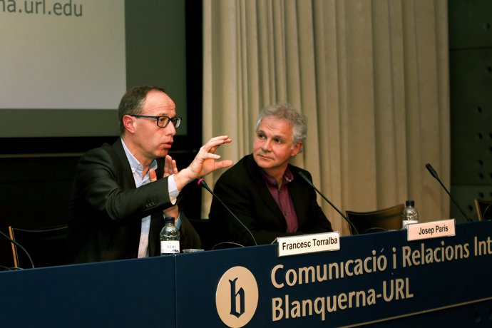 F.Torralba i J.París en les jornada sobre cuidadors domiciliaris en la URV