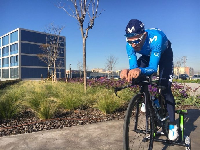 Alejandro Valverde calentando
