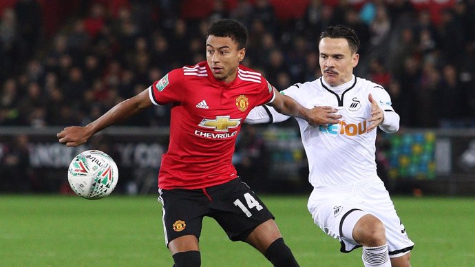 Roque Mesa en el Swansea - Manchester United