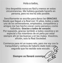 Íñigo Martínez: "Me voy con la tranquilidad de haberlo dado todo cada segundo que he vestido este escudo"