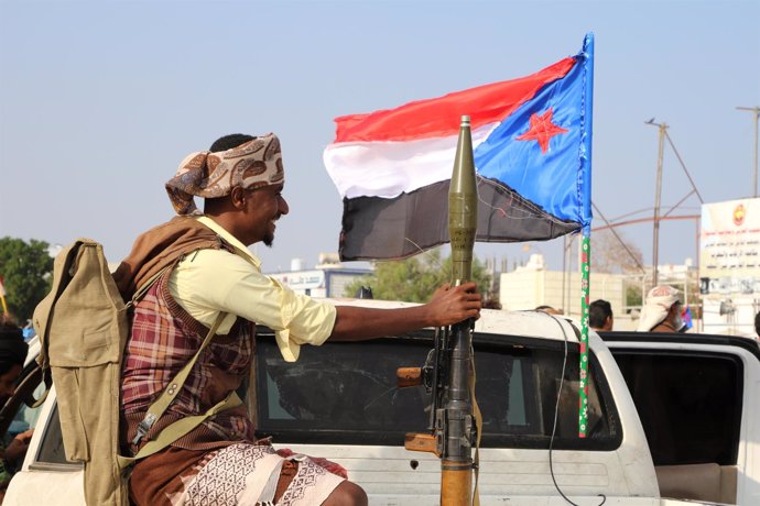Guardaespaldas del líder separatista del sur de Yemen en Adén