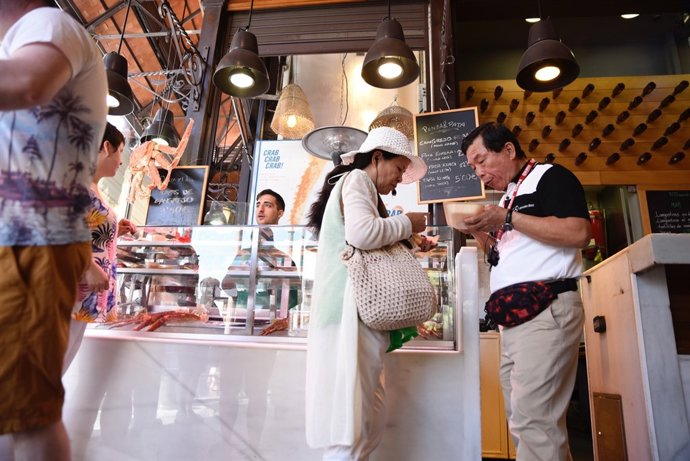 Turisme, turista, turistes, mercat, mercats, comprar, compres