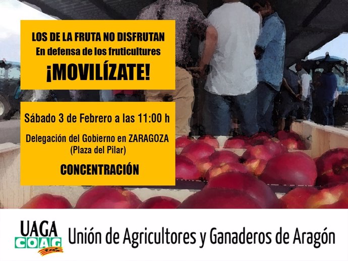 Concentración convocada por UAGA este sábado en Zaragoza.