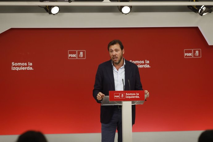 Rueda de prensa de Óscar Puente tras la reunión de la Ejecutiva Federal del PSOE