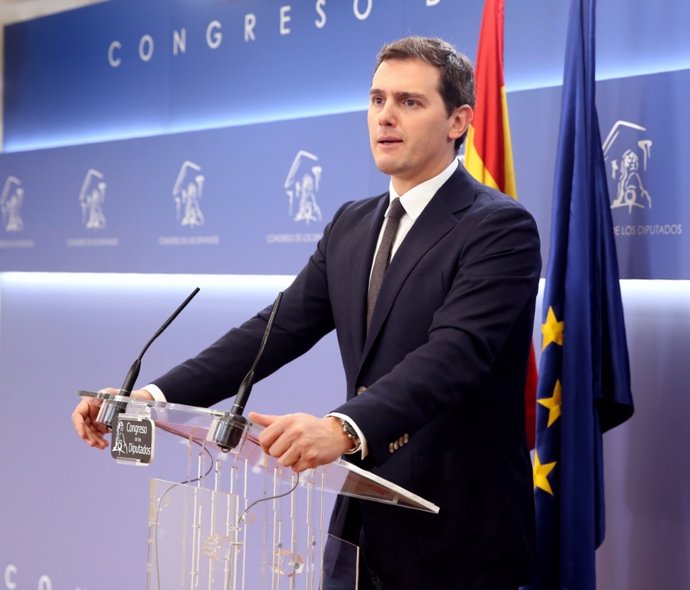 Albert Rivera, ofrece una rueda de prensa en el Congreso de los Diputados