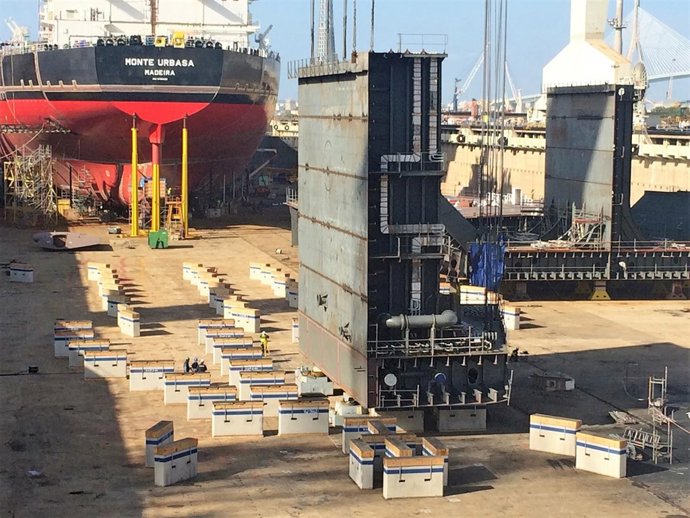 Quilla del tercer petrolero Suezmaxz en Navantia Puerto Real