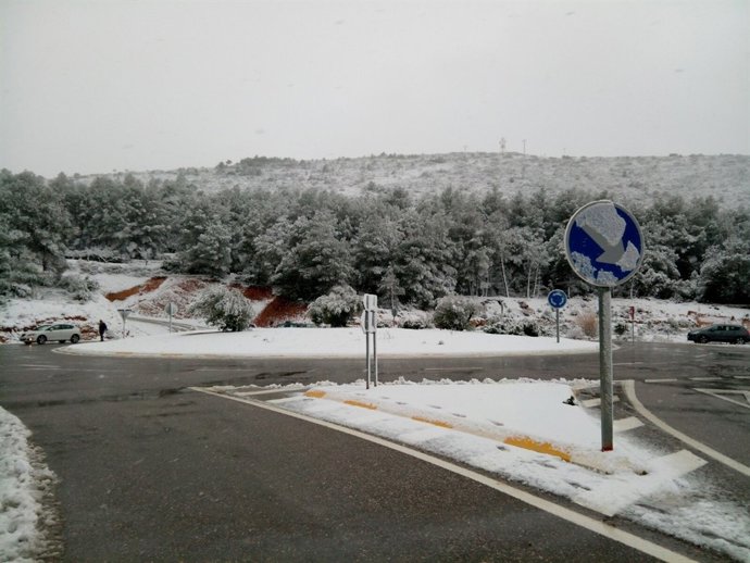Nieve en el Port d'Albaida 