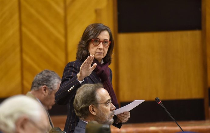 La consejera andaluza de Justicia e Interior, Rosa Aguilar, en el Parlamento