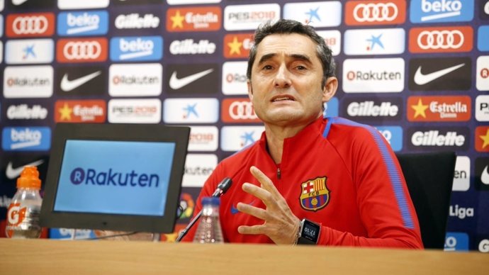Ernesto Valverde (Barcelona) en rueda de prensa