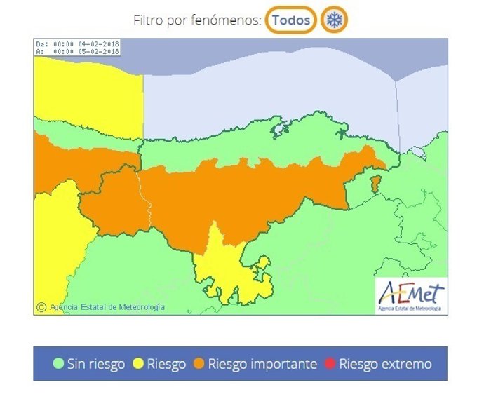 Previsión de la AEMET para el 4 de febrero en Cantabria