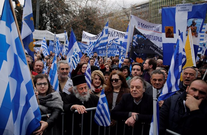Mamifestación por Macedonia en Atenas