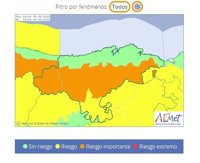 Cantabria, este lunes en riesgo naranja por la nieve