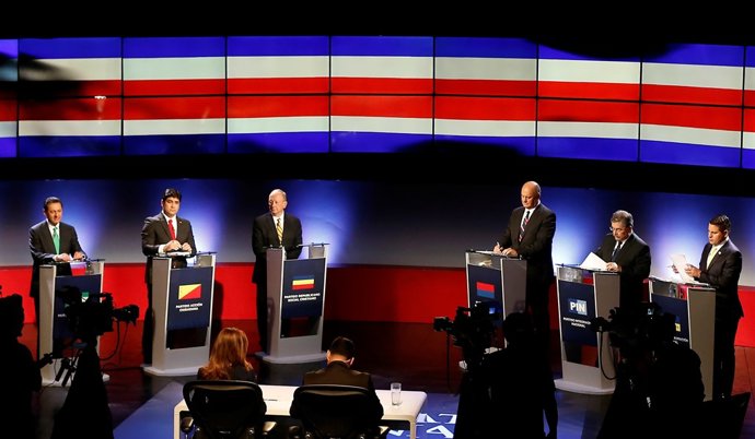 Costa Rica's presidential candidates Antonio Alvarez Desanti, Carlos Alvarado, R