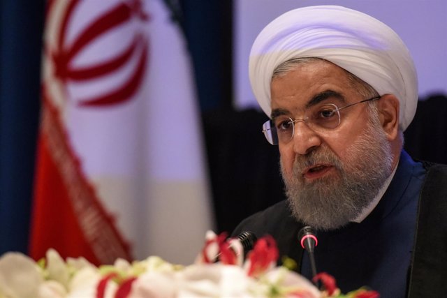 El presidente de Irán, Hasán Rouhaní, en una rueda de prensa