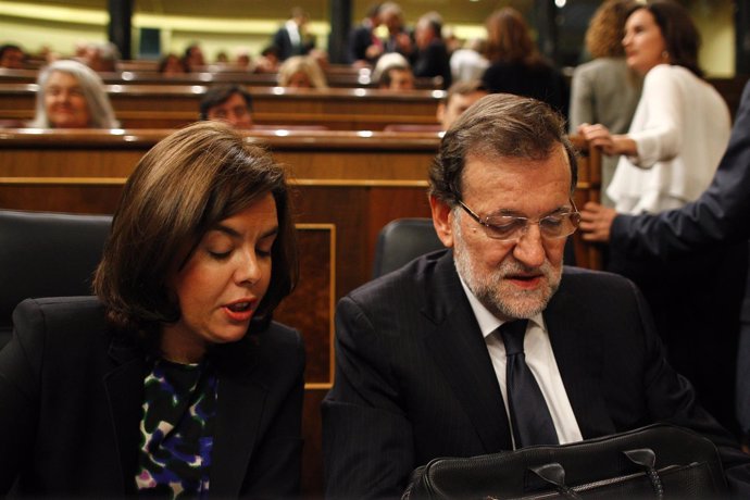 Soraya Sáenz de Santamaría y Mariano Rajoy