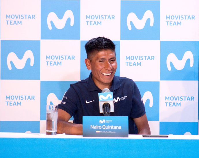 Nairo Quintana (Movistar Team) en rueda de prensa