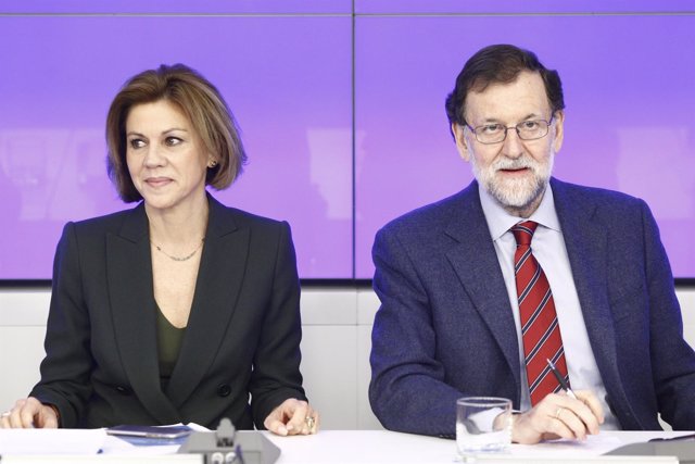 Rajoy y Cospedal en el Comité Nacional Ejecutivo del PP en la sede del partido