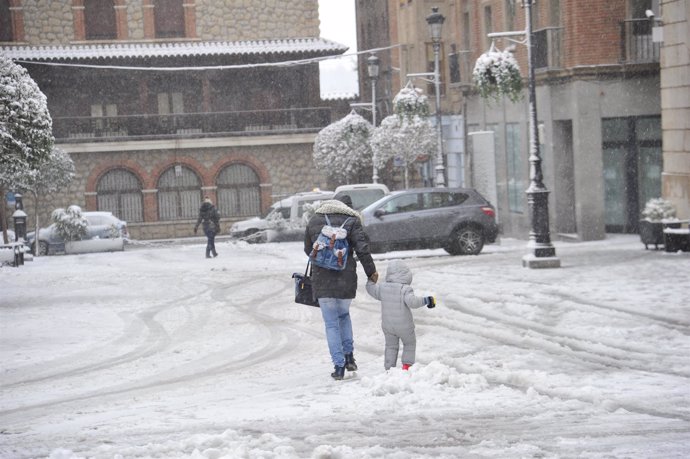 Nieve en la ciudad de Teruel