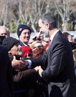 El rey Felipe en su visita a Málaga en febrero de 2018