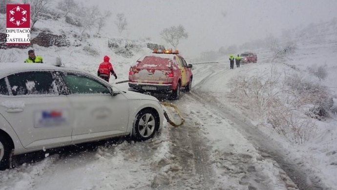 Carretera nevada en Castellón