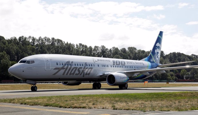 Un avión de Alaska Airlines en Seattle (EEUU)
