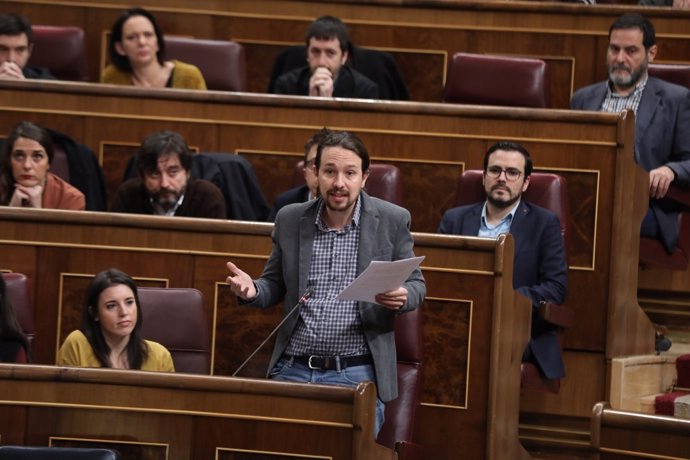 Pablo Iglesias en la sesión de control al Gobierno en el Congreso