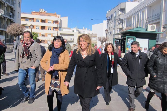 Susana Díaz en su visita a Torredelcampo                      