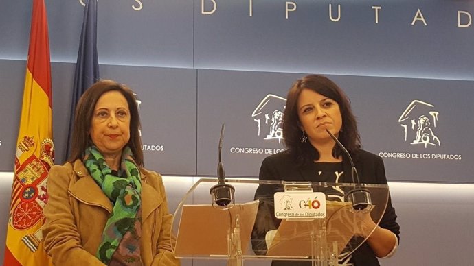Margarita Robles y Adriana Lastra, en rueda de prensa 