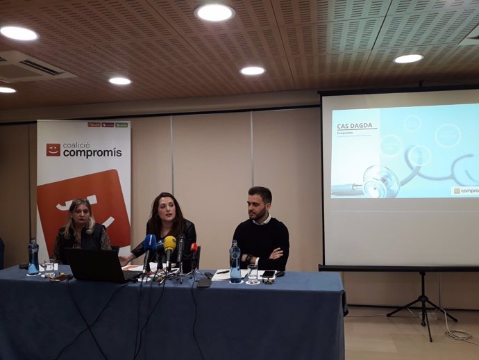 Katia, Marian Campello y Fran Ferri, en la presentación el pasado martes