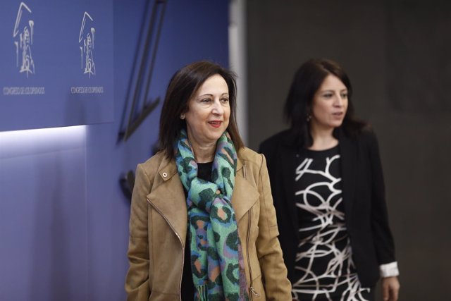 Rueda de prensa de Margarita Robles y Adriana Lastra en el Congreso