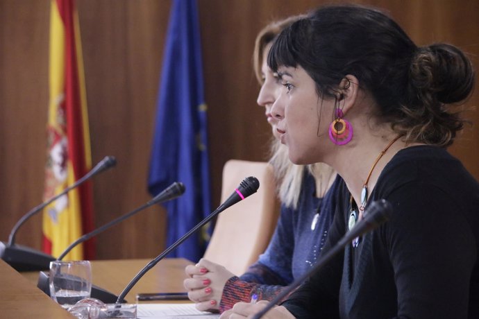 La líder de Podemos Andalucía, Teresa Rodríguez, en rueda de prensa