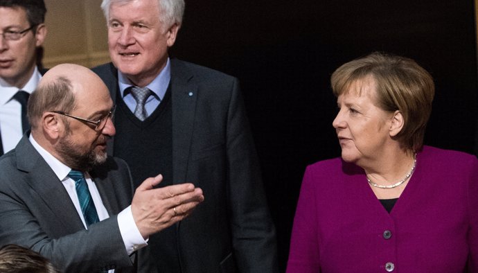 Martin Schulz, Horst Seehofer i Angela Merkel