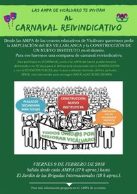 Los centros educativos de Vicálvaro organizan un carnaval reivindicativo para pedir a Educación un nuevo IES