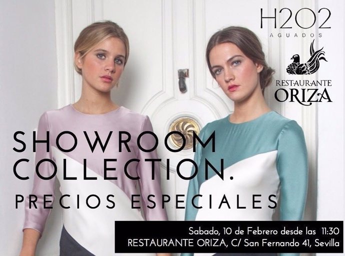 Cartel de presentación del showroom H2O2 Aguados en Oriza
