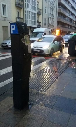 Parquímetro en una calle de Vitoria