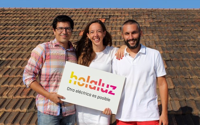 Los fundadores de Holaluz Ferran Nogué, Carlota Pi y Oriol Vila 