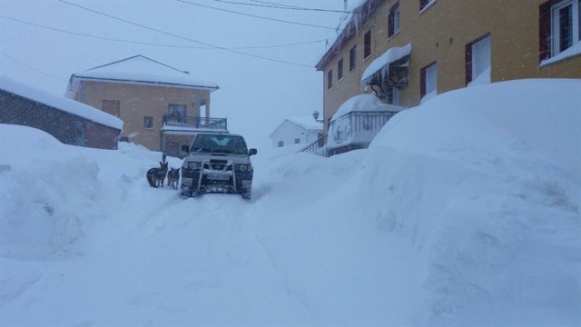 Nieve, temporal, nevada, Somiedo, Asturias