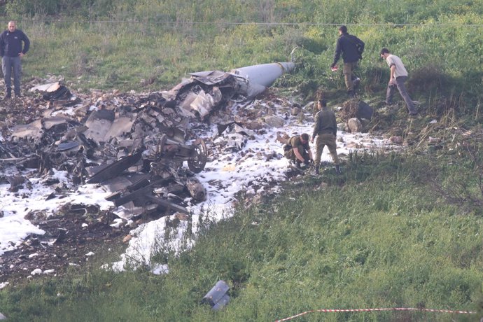 Avión israelí derribado por Siria, febrero 2018 
