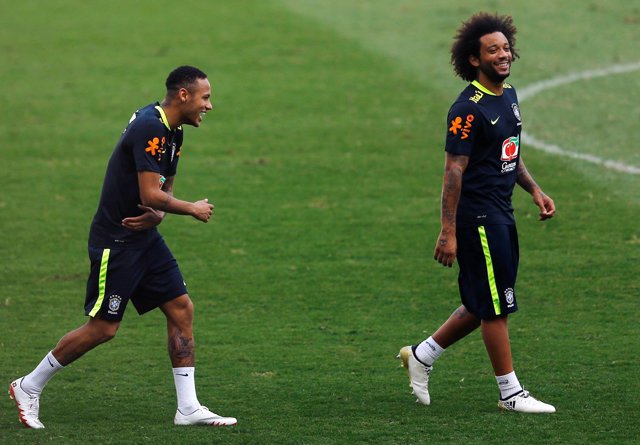 Marcelo y Neymar con Brasil