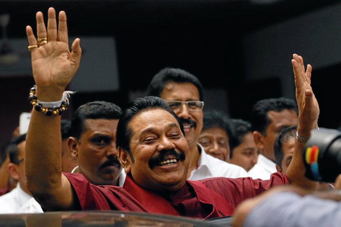 El ex presidente de Sri Lanka, Mahinda Rajapaksa 